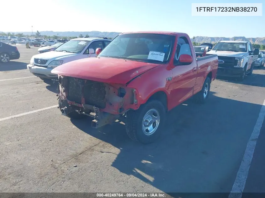 2002 Ford F-150 Xl/Xlt VIN: 1FTRF17232NB38270 Lot: 40249764