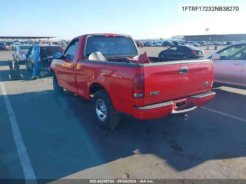 2002 Ford F-150 Xl/Xlt VIN: 1FTRF17232NB38270 Lot: 40249764