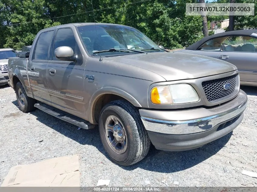 2002 Ford F-150 Lariat/Xlt VIN: 1FTRW07L32KB05063 Lot: 40251724