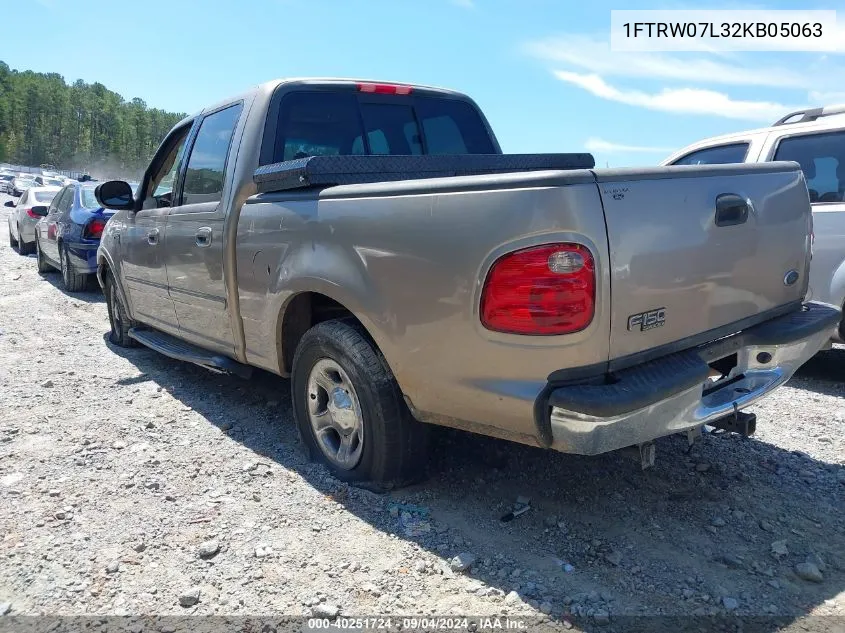 1FTRW07L32KB05063 2002 Ford F-150 Lariat/Xlt