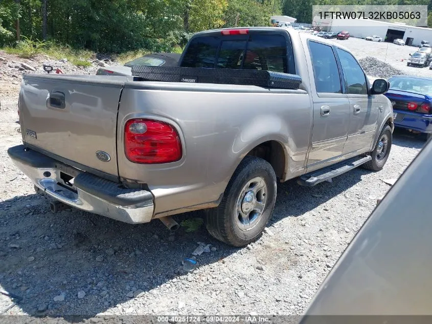 1FTRW07L32KB05063 2002 Ford F-150 Lariat/Xlt