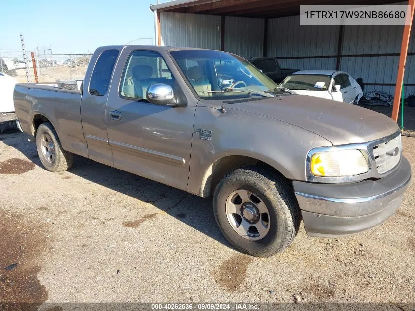 2002 Ford F-150 Lariat/Xl/Xlt VIN: 1FTRX17W92NB86680 Lot: 40262536