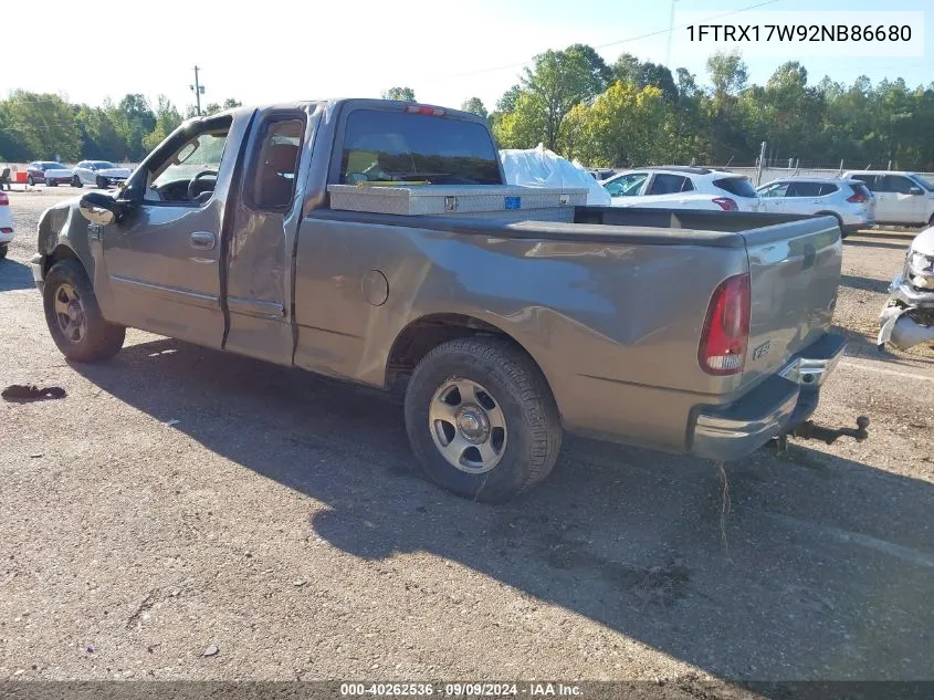 2002 Ford F-150 Lariat/Xl/Xlt VIN: 1FTRX17W92NB86680 Lot: 40262536