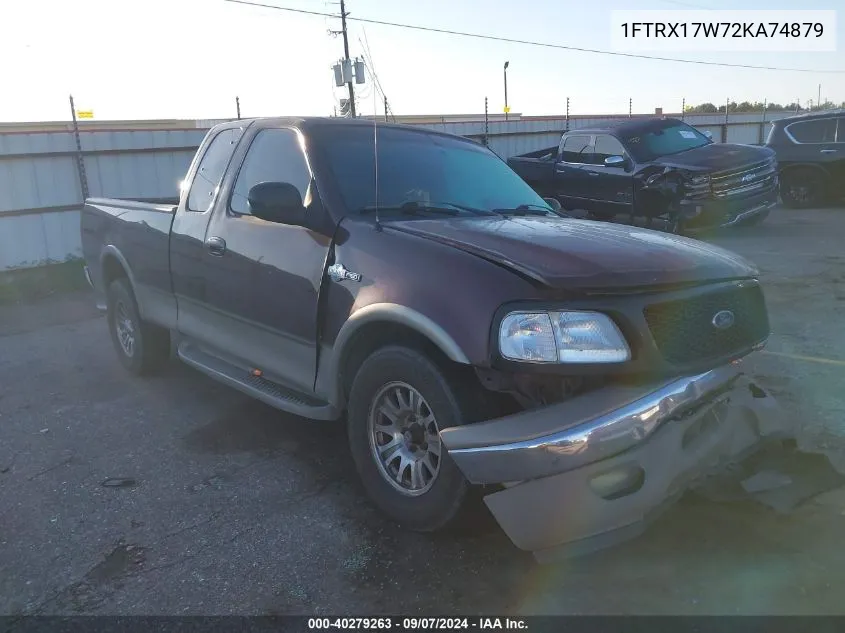 2002 Ford F-150 Lariat/Xl/Xlt VIN: 1FTRX17W72KA74879 Lot: 40279263