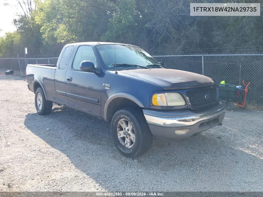 2002 Ford F-150 Lariat/Xl/Xlt VIN: 1FTRX18W42NA29735 Lot: 40282593