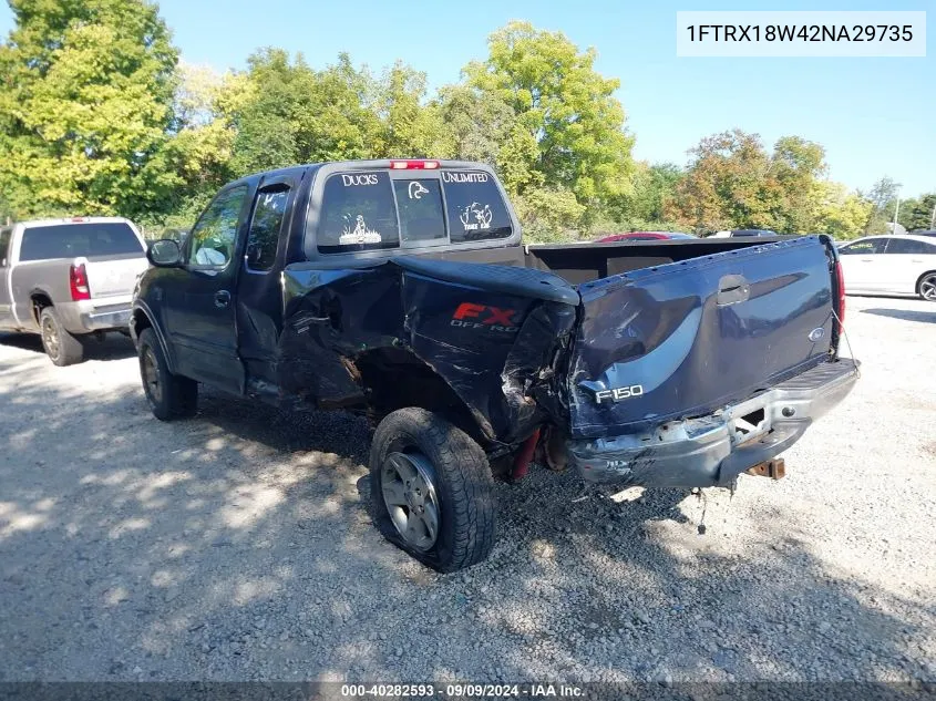 2002 Ford F-150 Lariat/Xl/Xlt VIN: 1FTRX18W42NA29735 Lot: 40282593