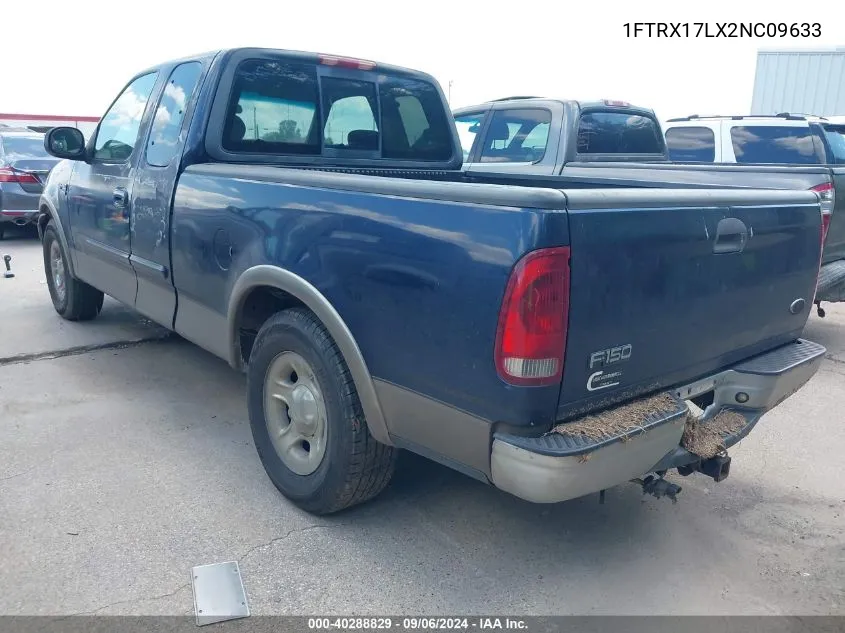 2002 Ford F-150 Lariat/Xl/Xlt VIN: 1FTRX17LX2NC09633 Lot: 40288829