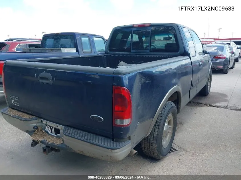 2002 Ford F-150 Lariat/Xl/Xlt VIN: 1FTRX17LX2NC09633 Lot: 40288829