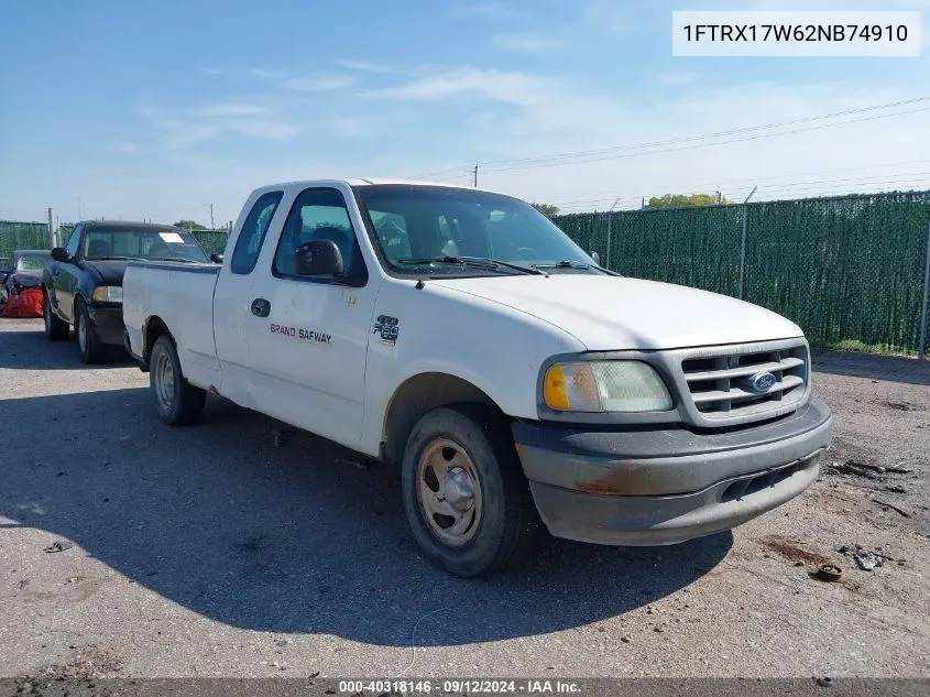 2002 Ford F-150 Lariat/Xl/Xlt VIN: 1FTRX17W62NB74910 Lot: 40318146