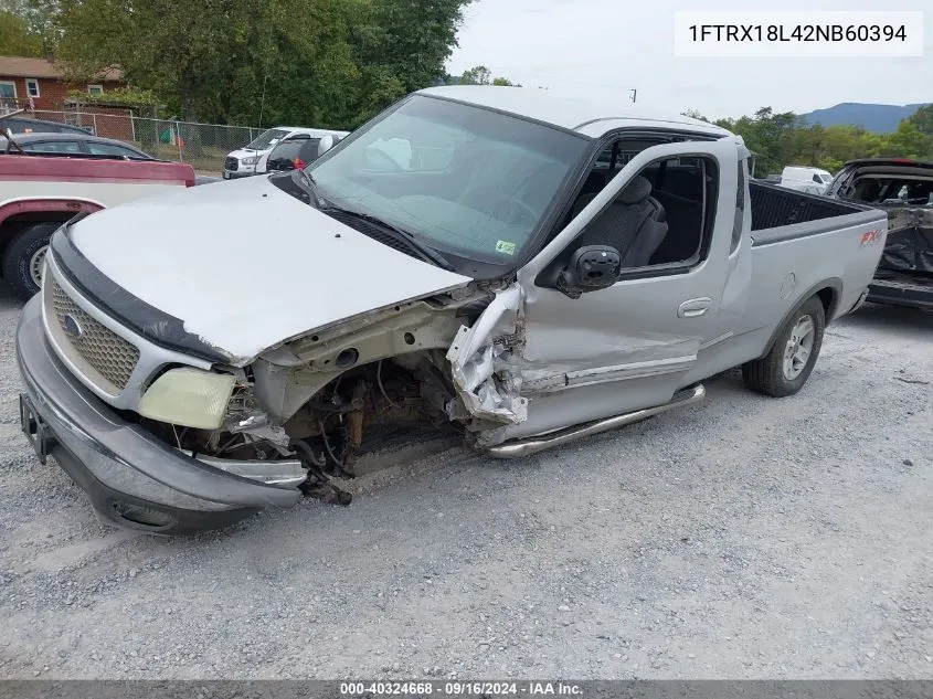 2002 Ford F150 VIN: 1FTRX18L42NB60394 Lot: 40324668