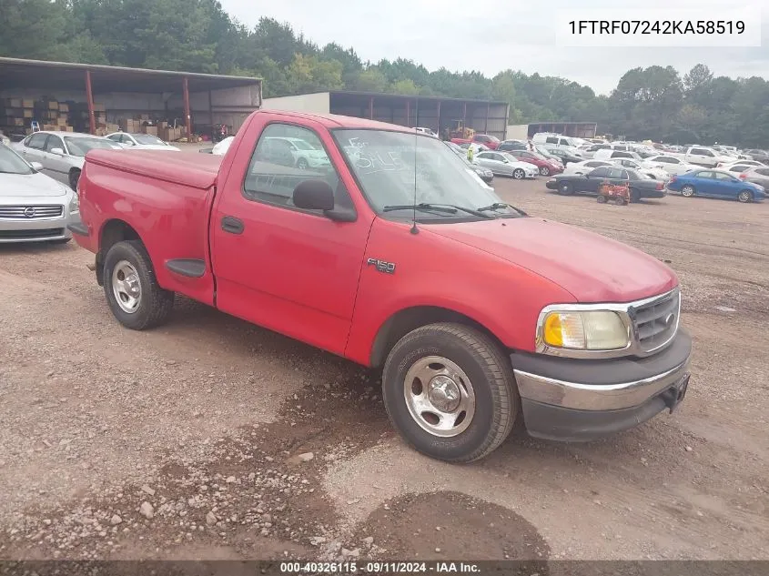 2002 Ford F-150 Xl/Xlt VIN: 1FTRF07242KA58519 Lot: 40326115