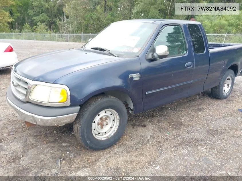 2002 Ford F-150 Lariat/Xl/Xlt VIN: 1FTRX17W82NA84092 Lot: 40328502