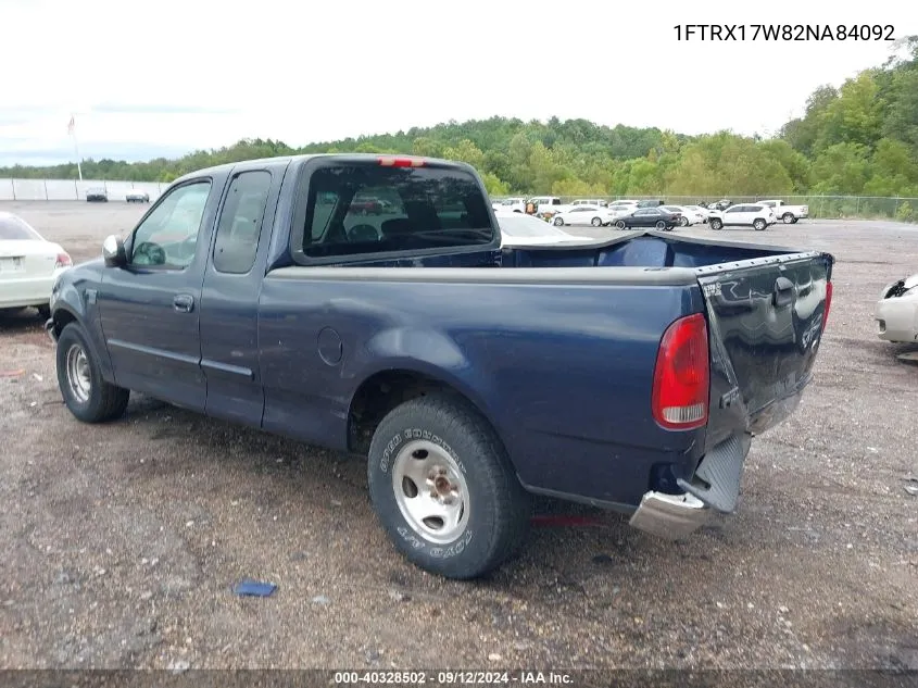 2002 Ford F-150 Lariat/Xl/Xlt VIN: 1FTRX17W82NA84092 Lot: 40328502