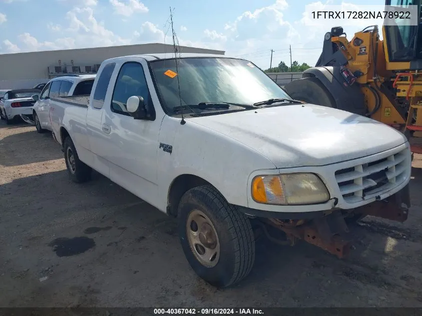 2002 Ford F-150 Xl/Xlt VIN: 1FTRX17282NA78922 Lot: 40367042