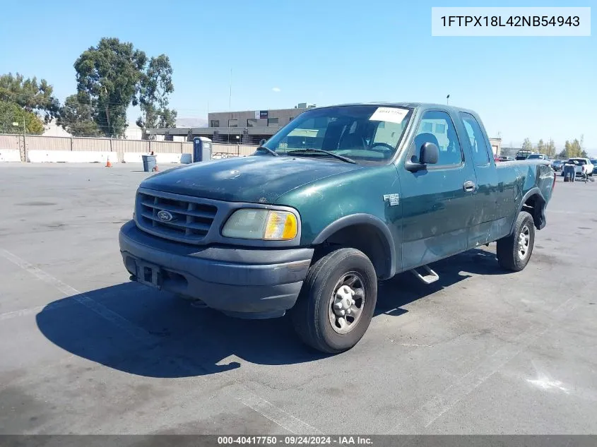 2002 Ford F-150 Lariat/Xl/Xlt VIN: 1FTPX18L42NB54943 Lot: 40417750