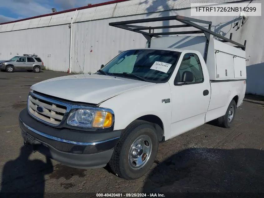 2002 Ford F-150 Xl/Xlt VIN: 1FTRF17262NB14299 Lot: 40420481