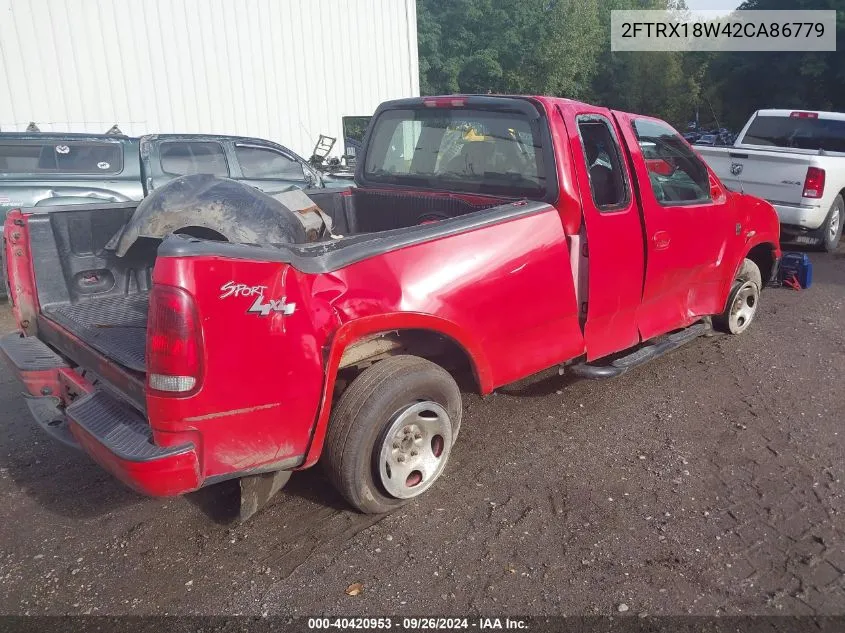 2002 Ford F150 VIN: 2FTRX18W42CA86779 Lot: 40420953