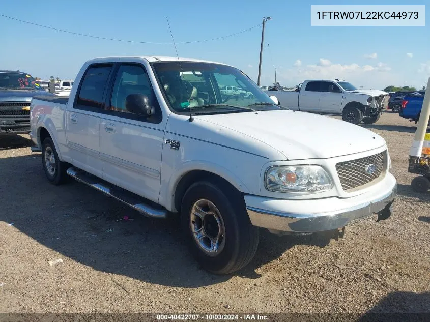 2002 Ford F-150 Lariat/Xlt VIN: 1FTRW07L22KC44973 Lot: 40422707