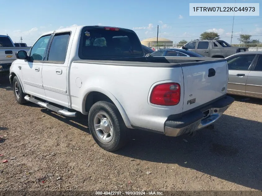 2002 Ford F-150 Lariat/Xlt VIN: 1FTRW07L22KC44973 Lot: 40422707