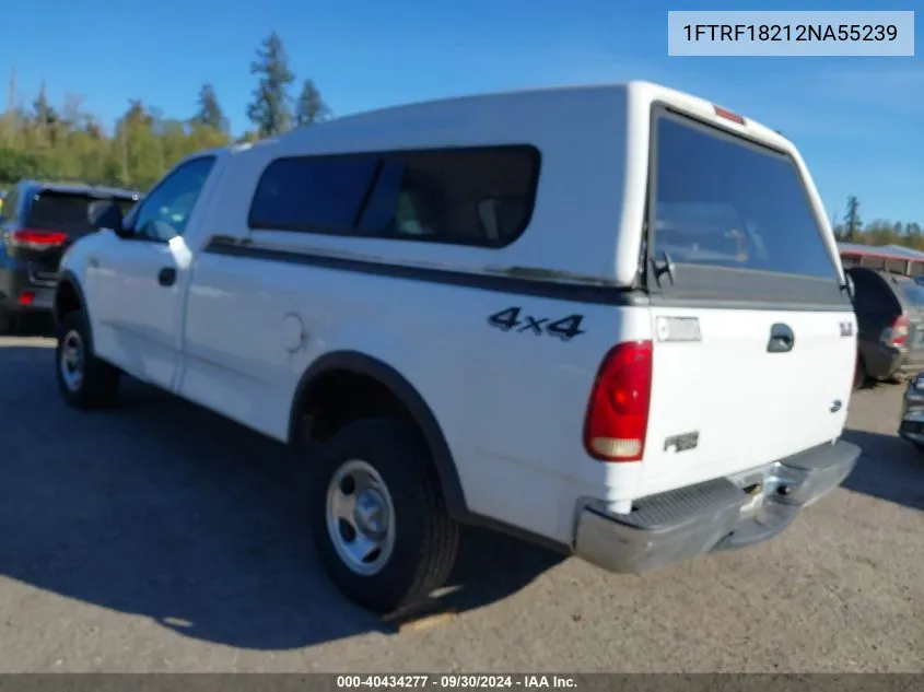 2002 Ford F-150 Xl/Xlt VIN: 1FTRF18212NA55239 Lot: 40434277