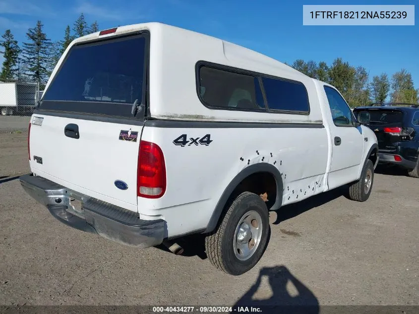 2002 Ford F-150 Xl/Xlt VIN: 1FTRF18212NA55239 Lot: 40434277