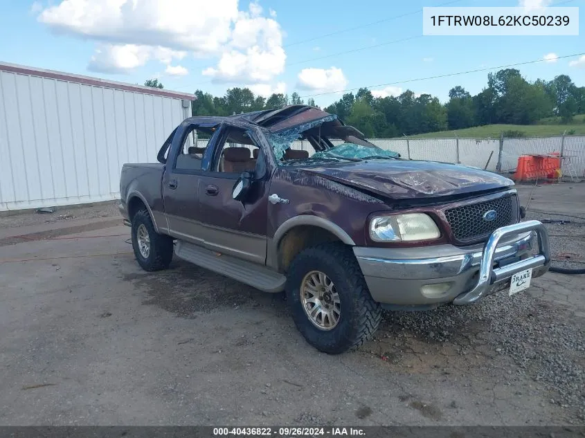 2002 Ford F-150 Lariat/Xlt VIN: 1FTRW08L62KC50239 Lot: 40436822