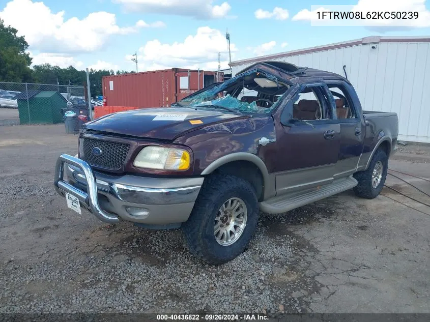 2002 Ford F-150 Lariat/Xlt VIN: 1FTRW08L62KC50239 Lot: 40436822