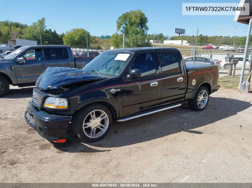 2002 Ford F150 Supercrew Harley Davidson VIN: 1FTRW07322KC78489 Lot: 40470650