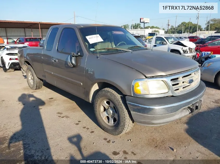 2002 Ford F-150 Lariat/Xl/Xlt VIN: 1FTRX17L72NA52868 Lot: 40473730