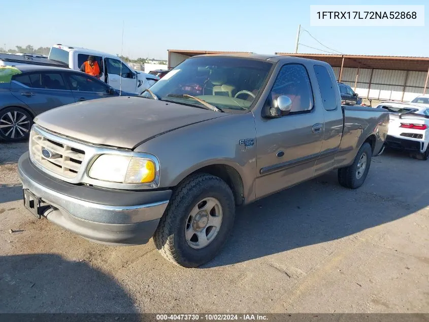 2002 Ford F-150 Lariat/Xl/Xlt VIN: 1FTRX17L72NA52868 Lot: 40473730