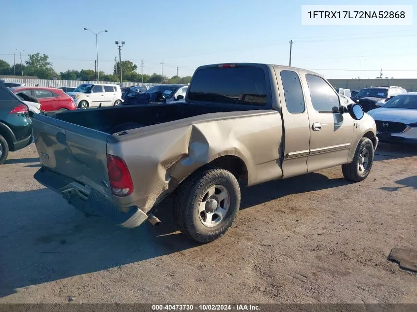 2002 Ford F-150 Lariat/Xl/Xlt VIN: 1FTRX17L72NA52868 Lot: 40473730