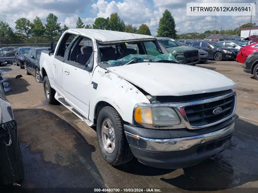 2002 Ford F-150 Lariat/Xlt VIN: 1FTRW07612KA96941 Lot: 40493700