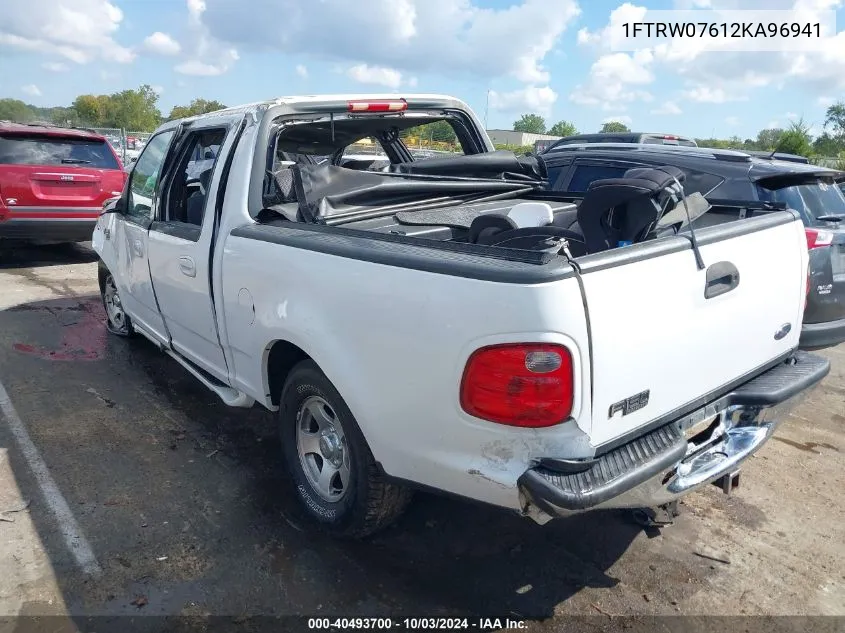 2002 Ford F-150 Lariat/Xlt VIN: 1FTRW07612KA96941 Lot: 40493700