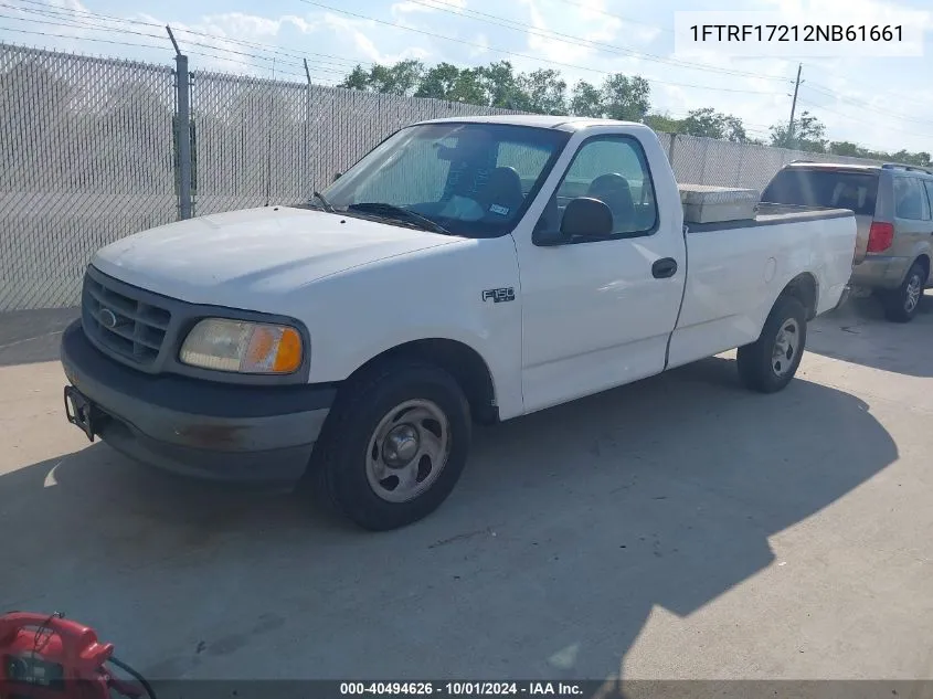 2002 Ford F-150 Xl/Xlt VIN: 1FTRF17212NB61661 Lot: 40494626