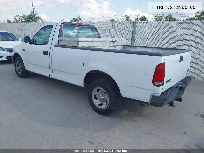 2002 Ford F-150 Xl/Xlt VIN: 1FTRF17212NB61661 Lot: 40494626