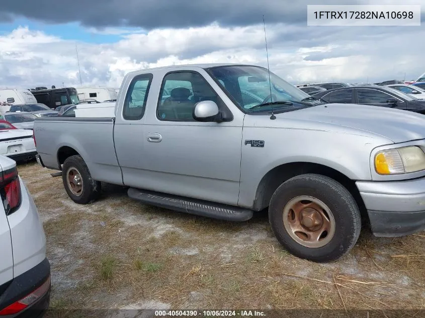 2002 Ford F150 VIN: 1FTRX17282NA10698 Lot: 40504390