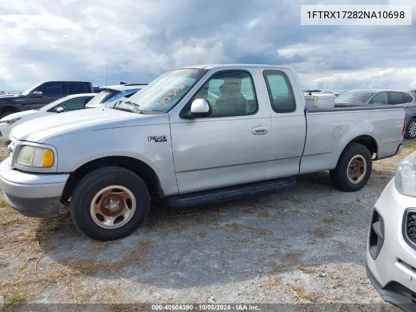 2002 Ford F150 VIN: 1FTRX17282NA10698 Lot: 40504390