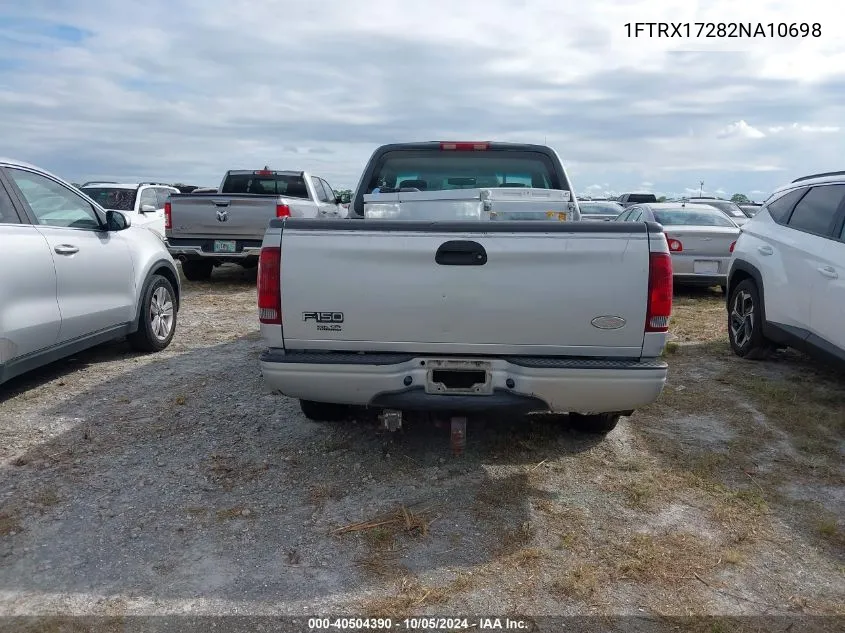 2002 Ford F150 VIN: 1FTRX17282NA10698 Lot: 40504390