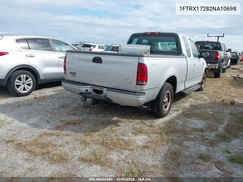 2002 Ford F150 VIN: 1FTRX17282NA10698 Lot: 40504390