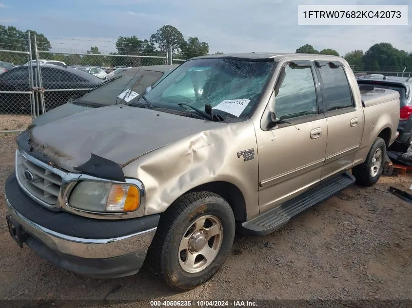 2002 Ford F-150 Lariat/Xlt VIN: 1FTRW07682KC42073 Lot: 40506235