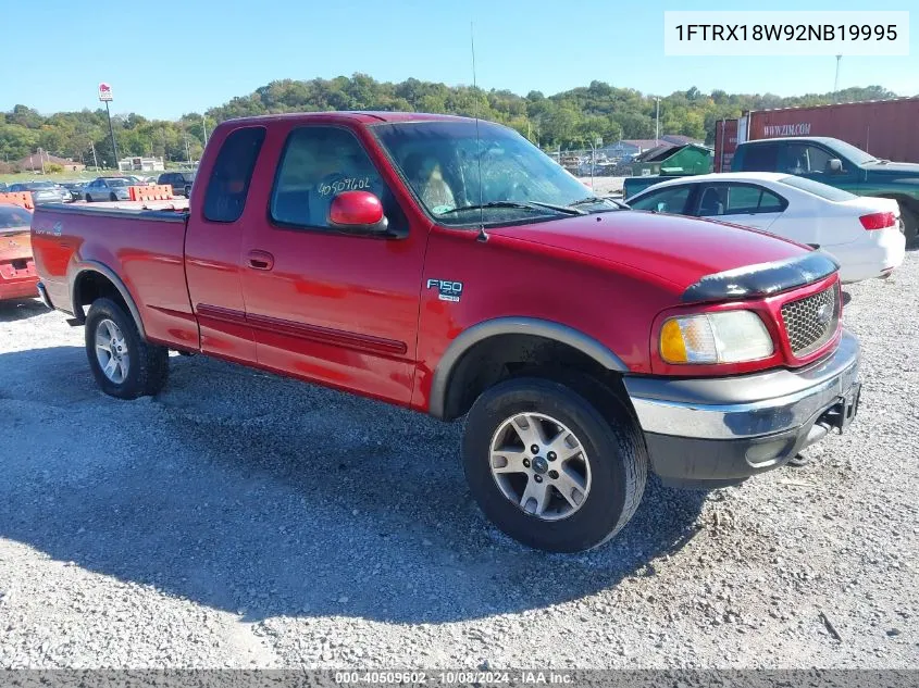 2002 Ford F-150 Lariat/Xl/Xlt VIN: 1FTRX18W92NB19995 Lot: 40509602