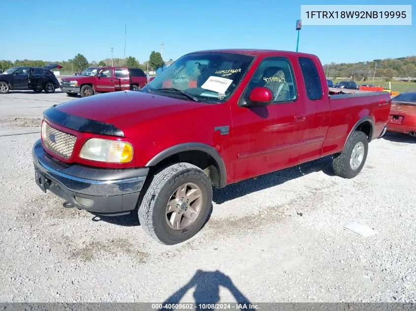 2002 Ford F-150 Lariat/Xl/Xlt VIN: 1FTRX18W92NB19995 Lot: 40509602