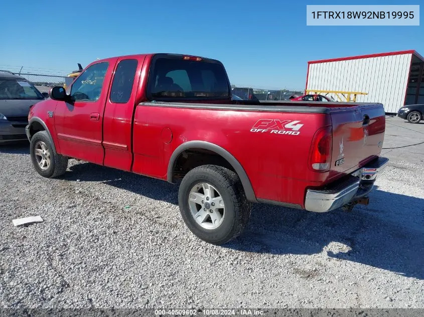 2002 Ford F-150 Lariat/Xl/Xlt VIN: 1FTRX18W92NB19995 Lot: 40509602