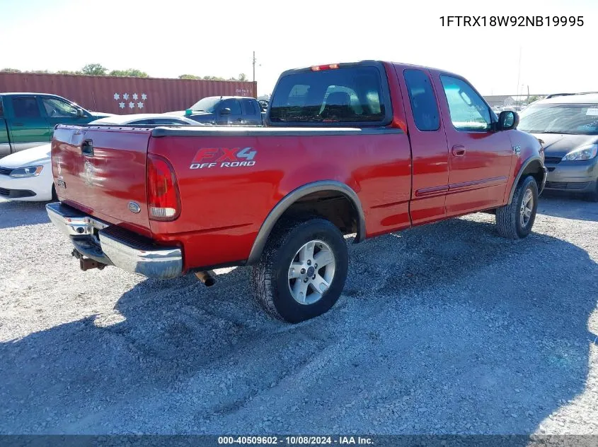 2002 Ford F-150 Lariat/Xl/Xlt VIN: 1FTRX18W92NB19995 Lot: 40509602