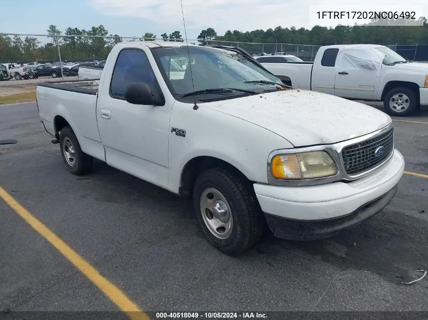 2002 Ford F150 VIN: 1FTRF17202NC06492 Lot: 40518049