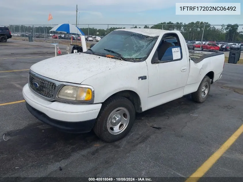 2002 Ford F150 VIN: 1FTRF17202NC06492 Lot: 40518049