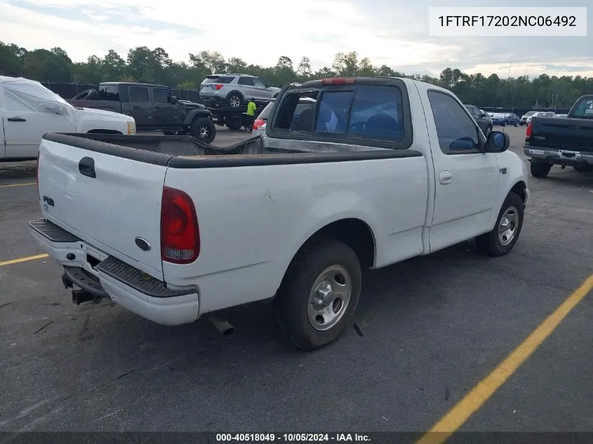 2002 Ford F150 VIN: 1FTRF17202NC06492 Lot: 40518049