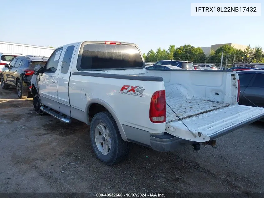 2002 Ford F-150 Lariat/Xl/Xlt VIN: 1FTRX18L22NB17432 Lot: 40532665