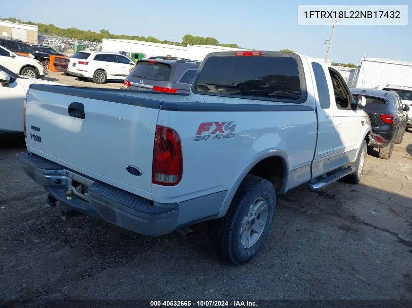 2002 Ford F-150 Lariat/Xl/Xlt VIN: 1FTRX18L22NB17432 Lot: 40532665