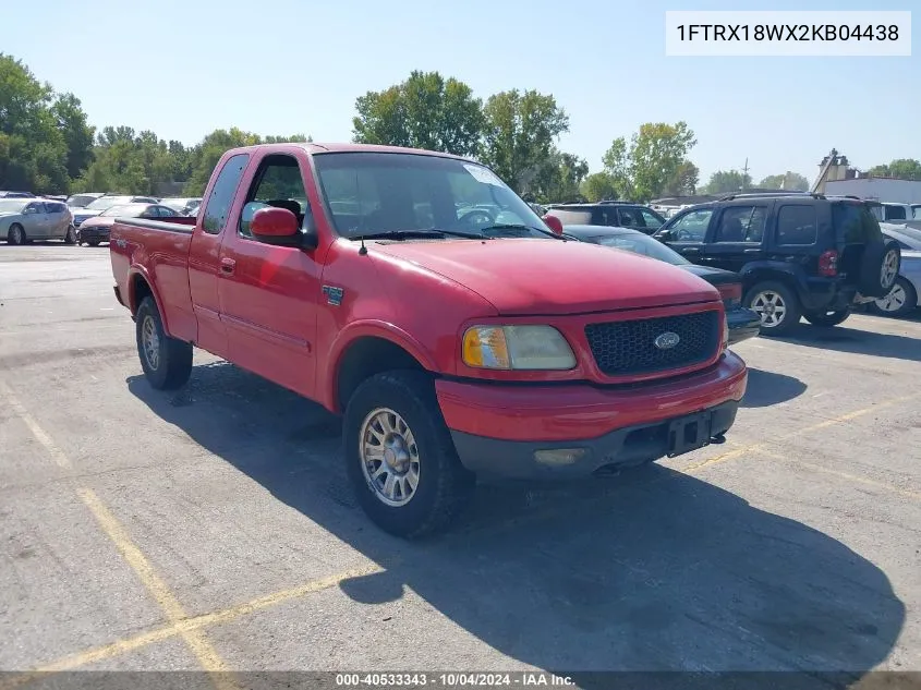 2002 Ford F-150 Lariat/Xl/Xlt VIN: 1FTRX18WX2KB04438 Lot: 40533343